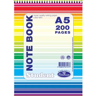Notebooks - A5 Top Wire Bound Notebook - (Contessa)