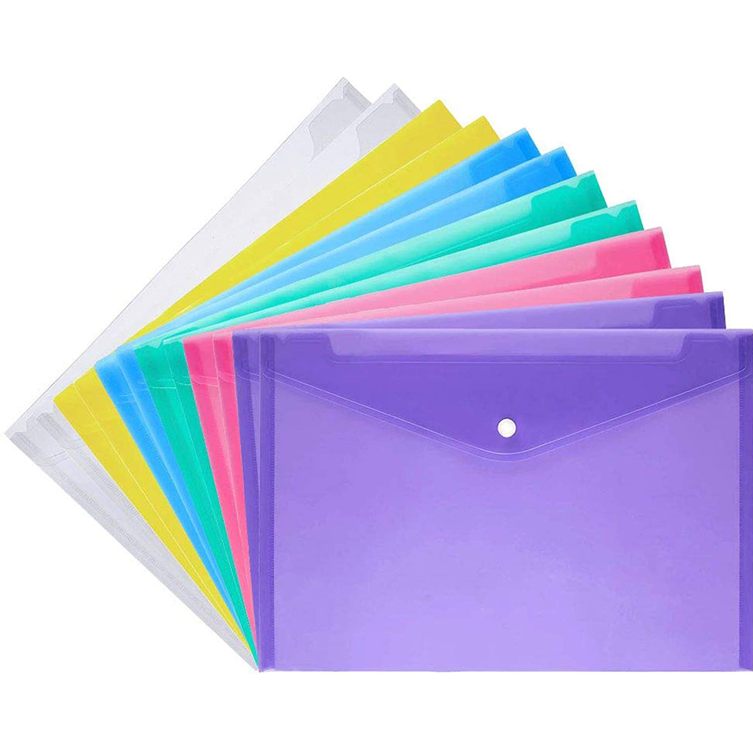 Folders - Transparent A4 Button Folder