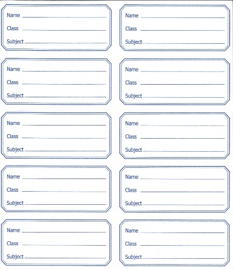Labels - Name/Class/Subject with adhesive - CopyQuick