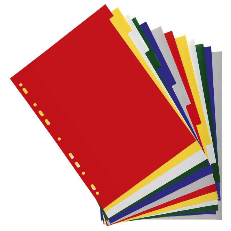 Dividers - Plastic Dividers Coloured A4 - (Exacompta) - CopyQuick ...