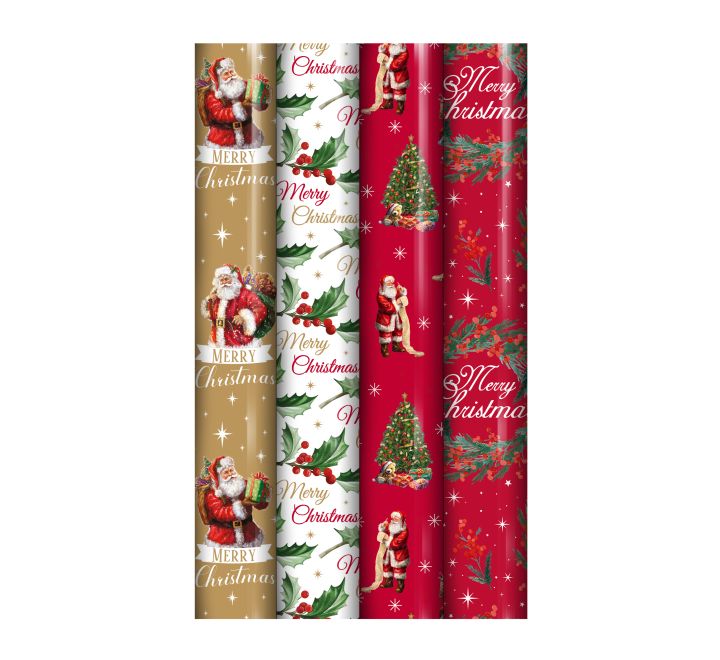 White Holly Christmas Gift Wrap | Christmas Wrapping Paper | Holiday Gift  Wrap | Wrapping Paper | Heavy Duty Paper | Winter Gift Wrap